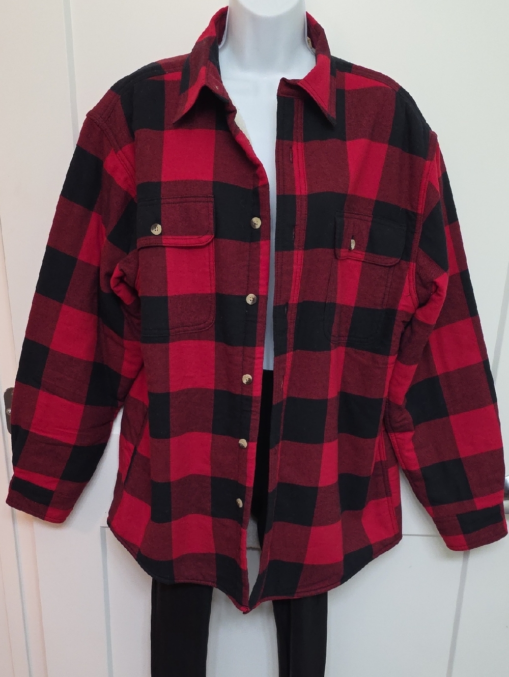 RedHead Red and Black Plaid Utility Shacket